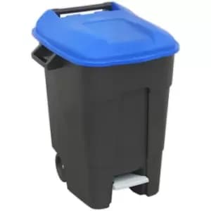 100 Litre Capacity Wheelie Bin with Foot Pedal - Two 200mm Wheels - Blue