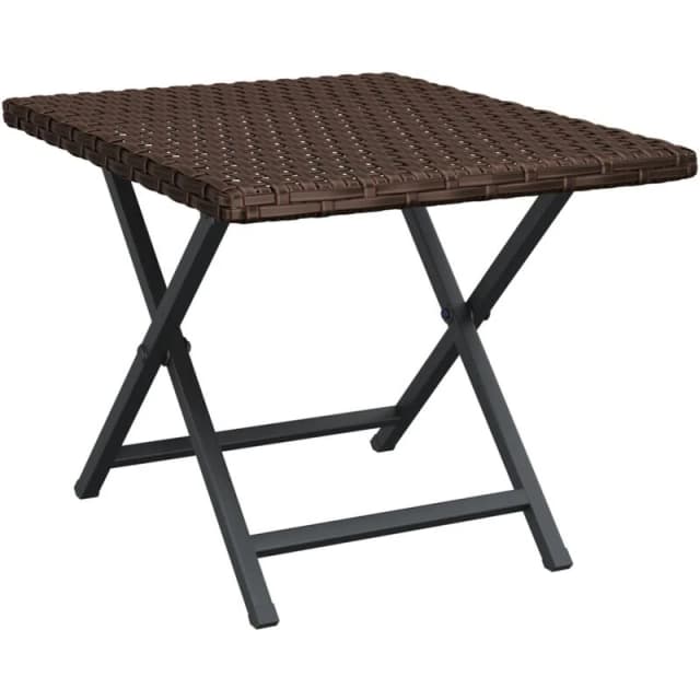 VIDAXL Folding Table Brown 45x35x32cm Poly Rattan Vidaxl 8720845726003