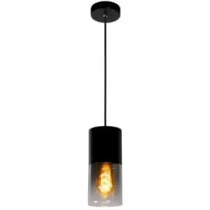 Lucide ZINO - Pendant Light - Ø10cm - 1xE27 - Smoke Grey