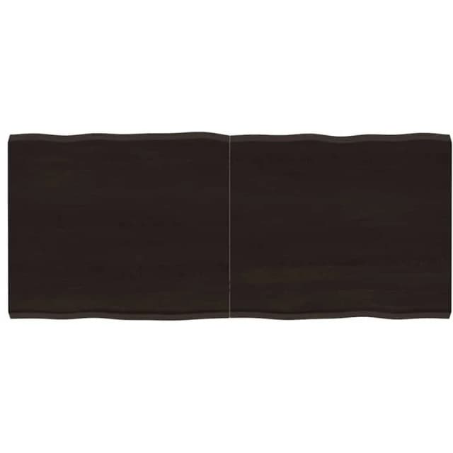 Vidaxl Table Top Dark Brown 140X60X(2-4) Cm Treated Solid Wood Live Edge, Brown 364032
