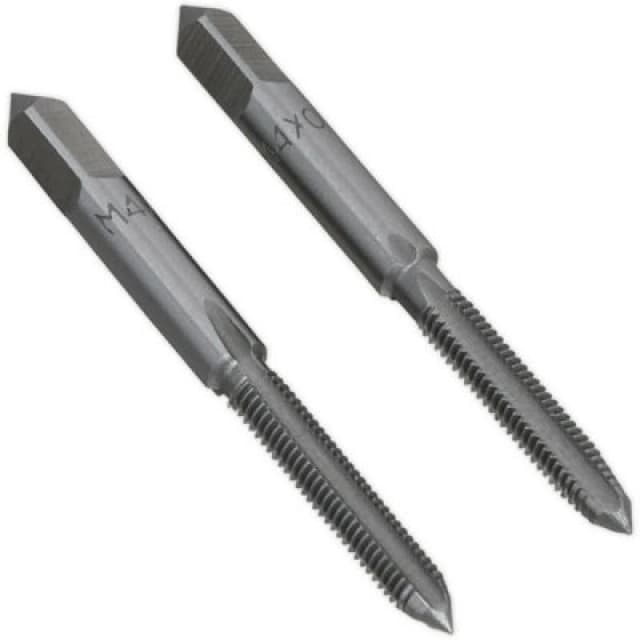 Loops 2 PACK - M4 x 0.7mm Taper & Plug Tap Set - Premium Steel - Socket Threading Bit Metallics