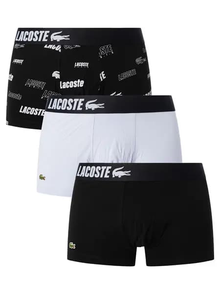 Lacoste 3 Pack Trunks Black/Blue/Pattern M