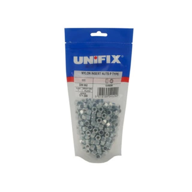Unifix Class 8 Nylon Insert Nuts P Type Din 982 Bzp - M6 - Pounipms06 000