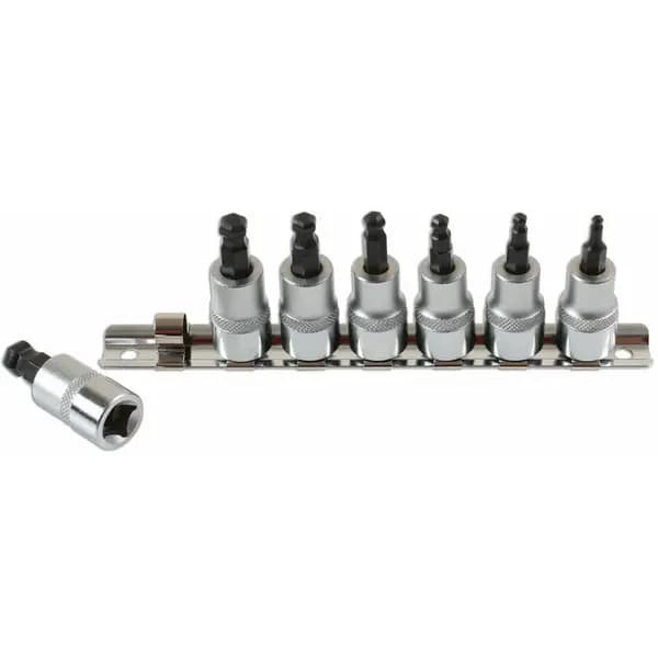 LASER TOOLS Ball End Hex Socket Bit Set 3/8D 7pc 2179 - Laser Tools 5018341021795