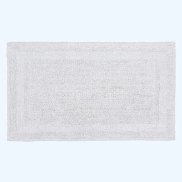 Homescapes Luxury Reversible Cotton Bath Mat - White