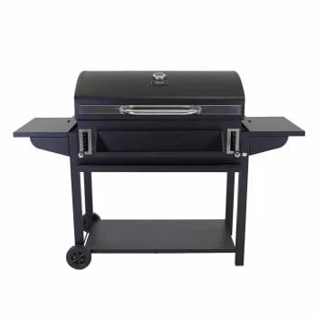 Charles Bentley Deluxe Steel Charcoal BBQ Grill Black Steel, Black Powder Coated Steel, Chrome Plating