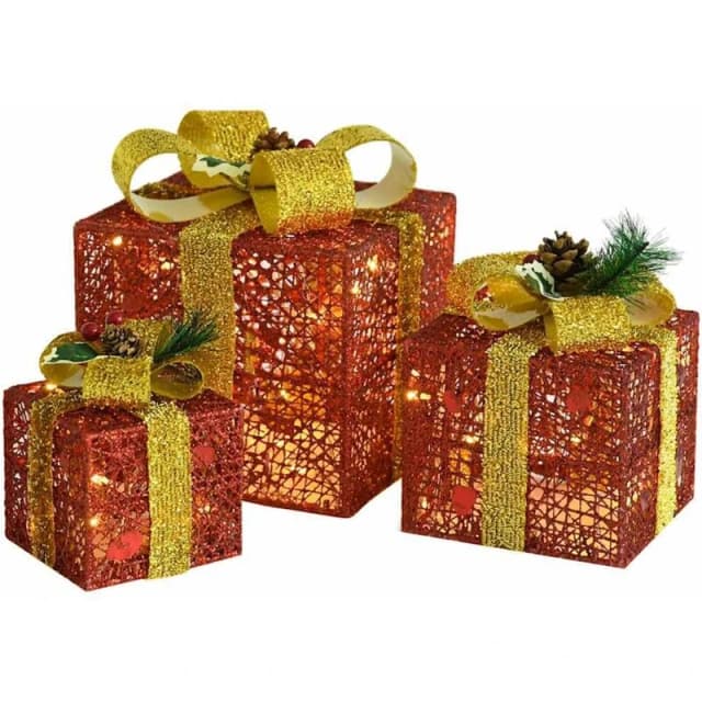 VIDAXL Vidaxl - Decorative Christmas Gift Boxes 3 pcs Red Outdoor Indoor 8720286414583
