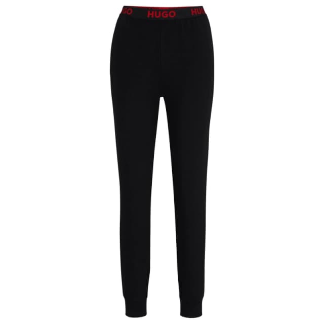 Hugo Logo Waistband Cuffed Tracksuit Bottoms - Black 8