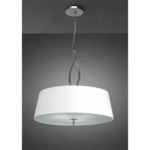 Ninette pendant light 4 bulbs E27, polished chrome with ivory white lampshade