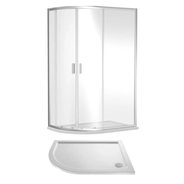 Balterley 6mm Offset Quadrant Enclosure Tray Left Hand 1200x800mm Chrome/White White