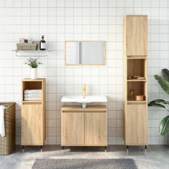 Vidaxl Bathroom Cabinet Sonoma Oak 58X33X60 Cm Engineered Wood