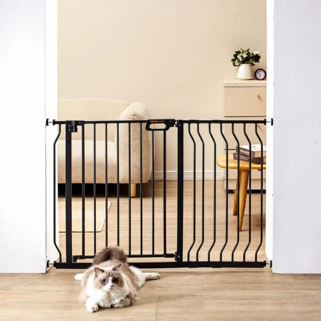 MOPHORN Mophorn - Extra Wide Baby Gate, 29.5'-48.4', 30' High, Dog Gate for Stairs & Doorways, Auto Close Child Gate with Pressure & Wall Mount Kits,