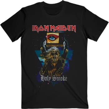 Iron Maiden - Holy Smoke Space Triangle Unisex Large T-Shirt - Black