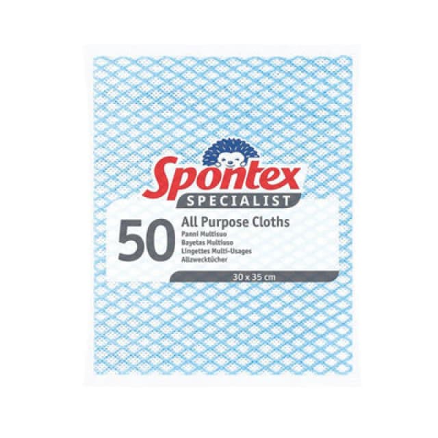 Spontex Specialist All Purpose Cloths Blue, 50 per Pack