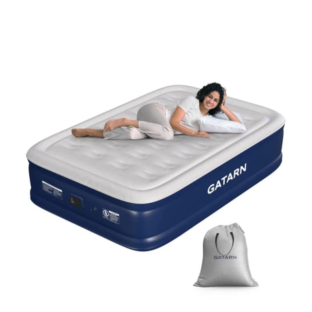 GATARN Air Bed With Built-in Electric Pump Double Size in Blue Blue Unisex Double