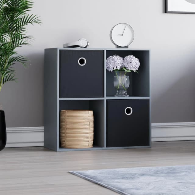 Lassic 2x2 Cube Storage Unit (G) + Set of 2 Storage Cubes Black unisex 2x2