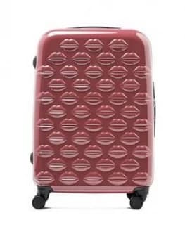 Lulu Guinness Antique Rose Medium Lips Hardsided Spinner Case