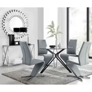 Furniture Box Cascina Dining Table and 4 Grey Willow Chairs