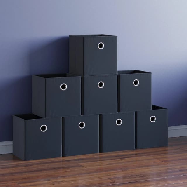 Lassic Vida Designs Durham Cube Storage Basket Set of 8 Black unisex Set of 8