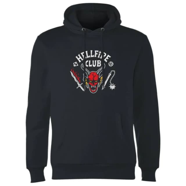 Stranger Things Hellfire Club Vintage Hoodie - Black - S