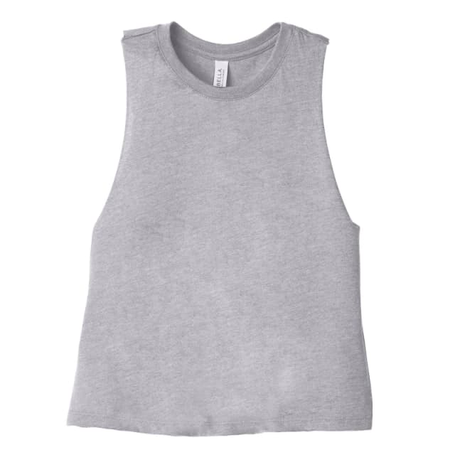Bella + Canvas Womens Racerback Cropped Sleeveless Tank Top in Mid Grey Size: Large Mid Grey Female L