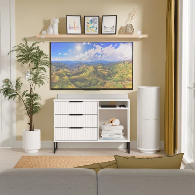 Ready Assembled 2 U Menai 3 Drawer TV Unit (Ready Assembled) in White White Unisex