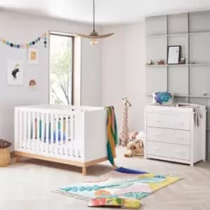 Babymore Mona 2 Piece Nursery Furniture Set White