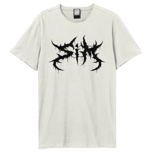 Amplified Amplified Men SiM Logo T-Shirt in White Size: X-Small White XS Male 5063574976541