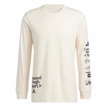 adidas Connected Through Sport Long Sleeve Graphic - Wonder White