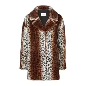 James Lakeland Leopard Fuax Fur Coat - Multi