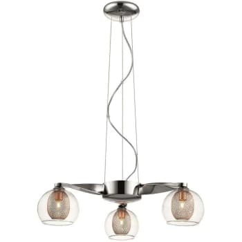 Spring Lighting - 3 Light Multi Arm Ceiling Pendant Mesh Chrome, Copper, G9