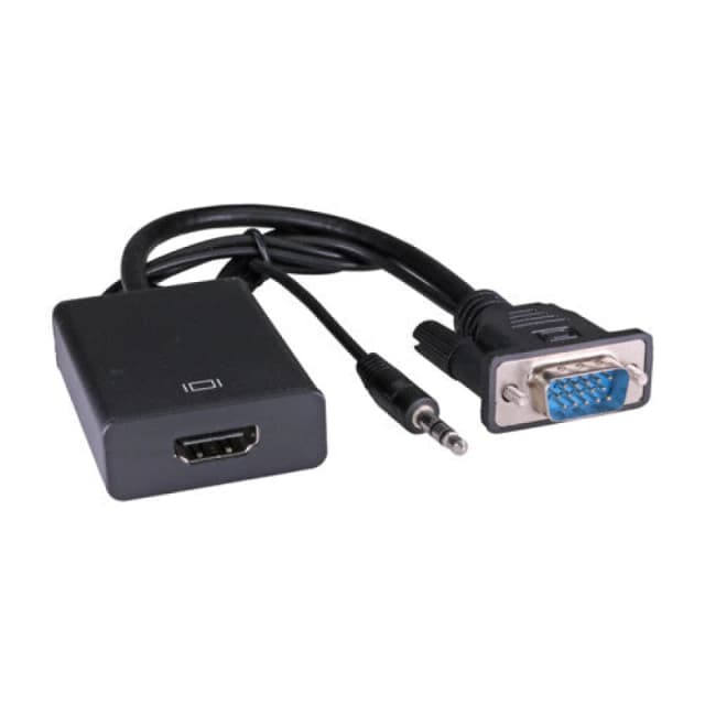Cablenet Cablenet 1080p 60Hz SVGA 3.5mm Audio - HDMI Female Black Converter 24-0110