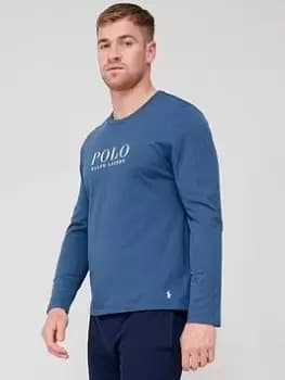 Polo Ralph Lauren Chest Logo Long Sleeve Lounge T-Shirt - Dark Blue , Dark Blue Size M Men