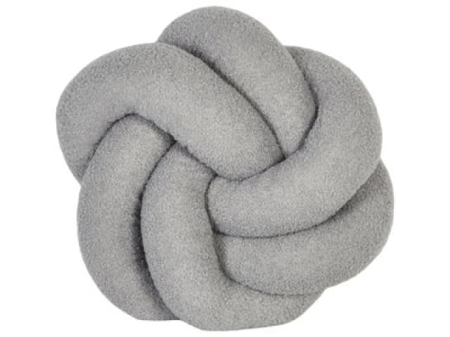 Beliani Throw Cushion Angelonia Boucle 45 X 45cm Grey Solid