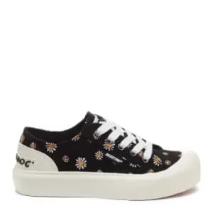Rocket Dog Jazzin Plus Daisy Print Black Platform Trainers