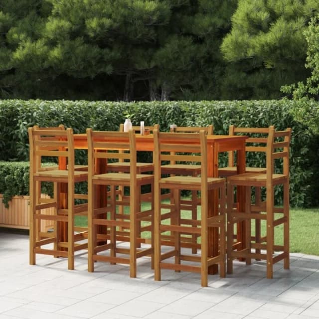 VIDAXL 9 Piece Garden Bar Set Solid Wood Acacia Vidaxl 8720287143253