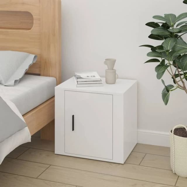 vidaXL Bedside Cabinet High Gloss White 50x39x47 cm, White 816692