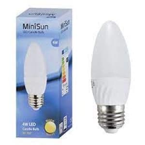 MiniSun Multipack of 10 X 4W Frosted Candle LED Bulbs in Daylight wit