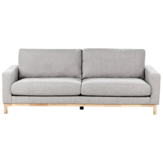 Beliani Sofa 3 Seater Siggard Fabric Grey