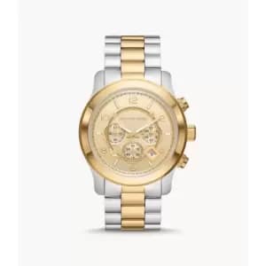 Michael Kors Mens Runway Chronograph Two-Tone Stainless Steel Watch - Gold / Silver