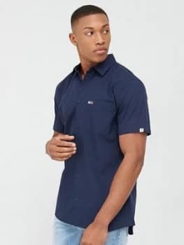 Tommy Jeans Short Sleeve Poplin Shirt - Twilight Navy