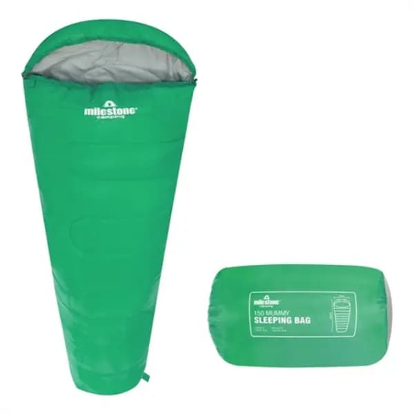 Milestone Mummy Sleeping Bag - Green - Single - 2 Seasons 27029