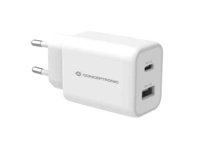 Conceptronic ALTHEA 2-Port 33W USB PD PPS Charger. QC 3.0