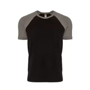 Next Level Adults Unisex Contrast Cotton Raglan T-Shirt (L) (Warm Grey/Black)