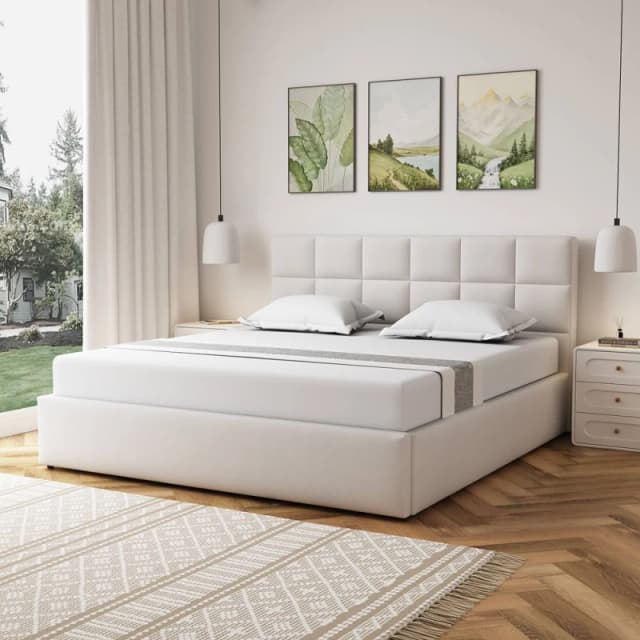Artemis Home Richwood Fabric 180cm Superking Ottoman Bed Frame with Storage - Beige Size: Super King Beige Unisex Super King