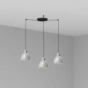 Venice 3 Light Cluster Drop Stripes Pendant Lamp