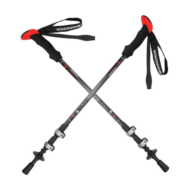 Karrimor Carbon Walking Poles Black/Red unisex One Size