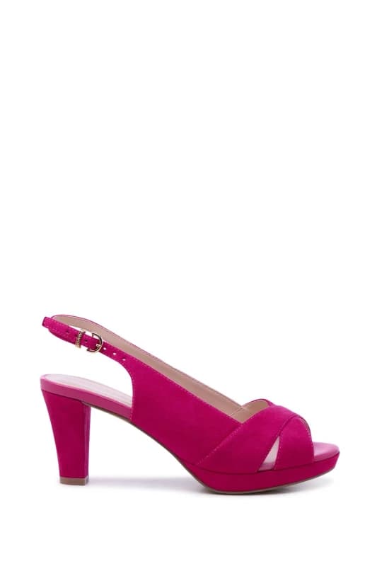 Paradox London Womens Niara' Wide Fit High Platform Heeled Sandals in Fuchsia Size: 3E Fuchsia Female 3E