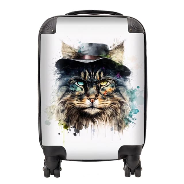 Warren Reed - Designer Norwegian Forest Cat Splashart Suitcase Size: Large Multicolor Unisex Large