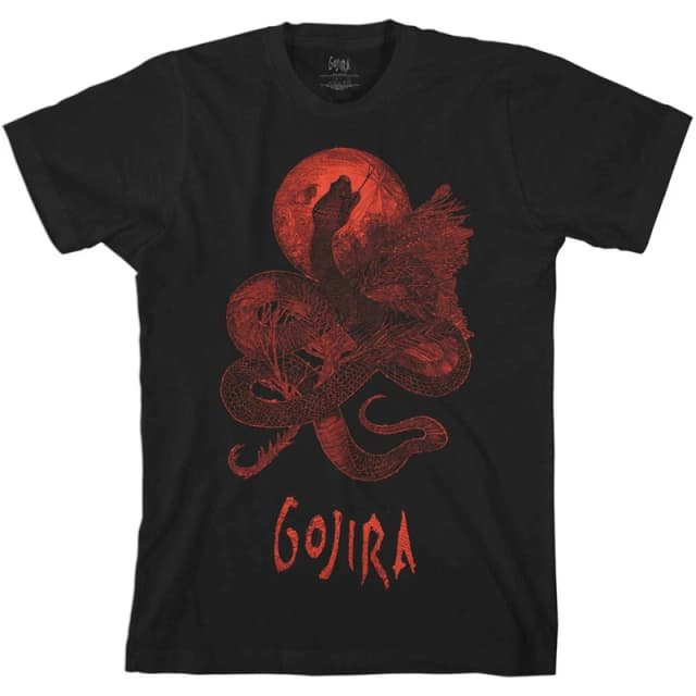 Gojira Gojira Men Serpent Moon Cotton T-Shirt in Black Size: Medium Black M Male 5063300145487